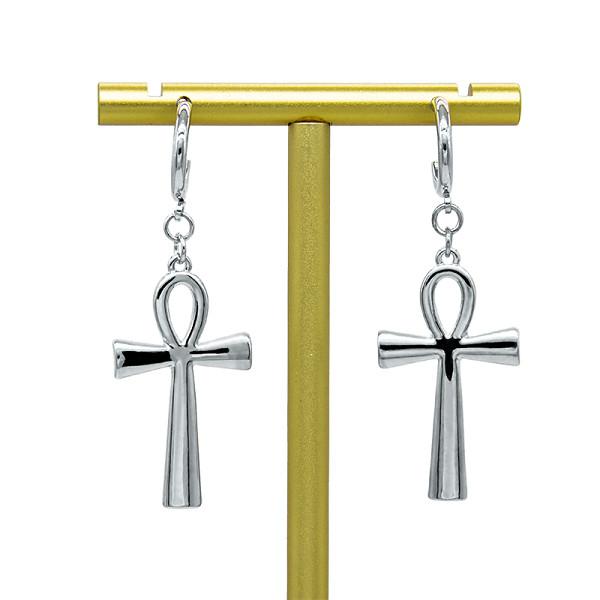 Brincos perfurando Opal Earrings Smooth Surface branco da aro transversal da liga