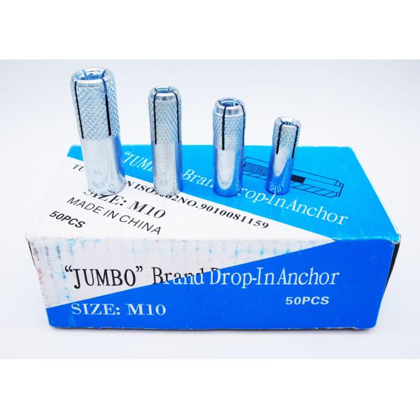4.8 Grade Drop In Anchor Fasteners Q195 Carbon Steel Yellow Zinc Plated