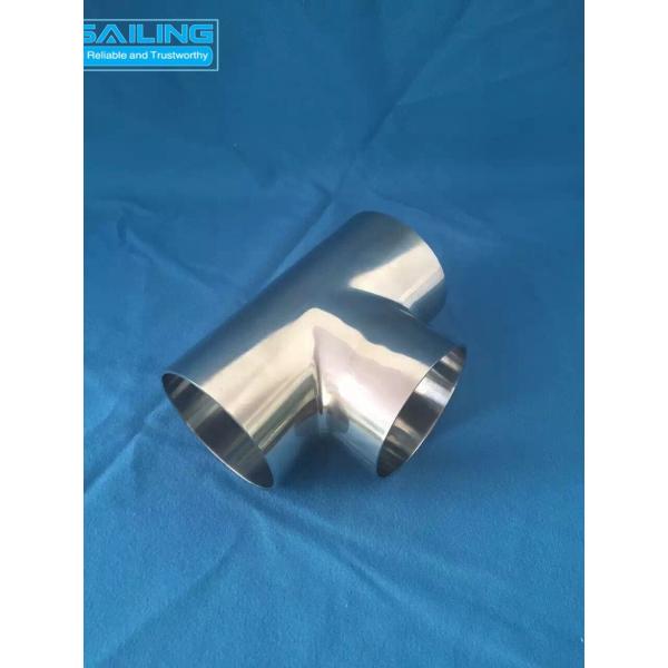 Sanitary Stainless Steel Buttweld Fittings / Welding Tee Food Grade