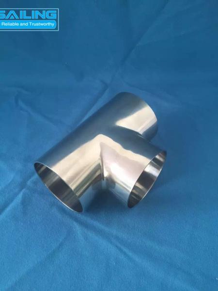 Sanitary Stainless Steel Buttweld Fittings / Welding Tee Food Grade