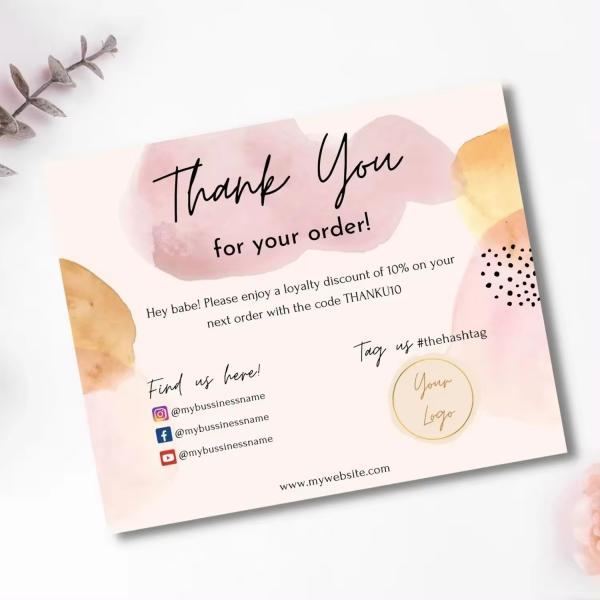 Carte postale rose pour les petites entreprises