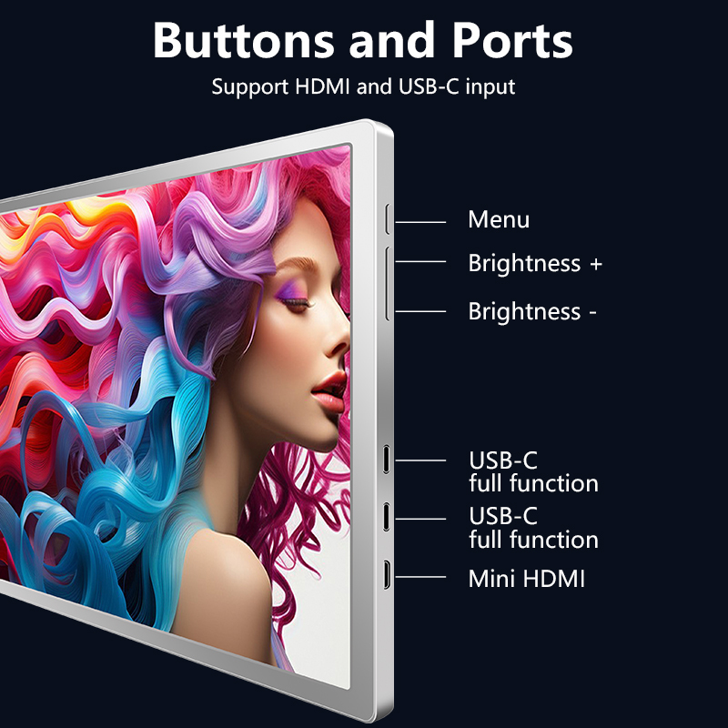IPS 14In Portable Dual Monitor 178 Degree Dual Travel Monitors RoHS FCC Approval