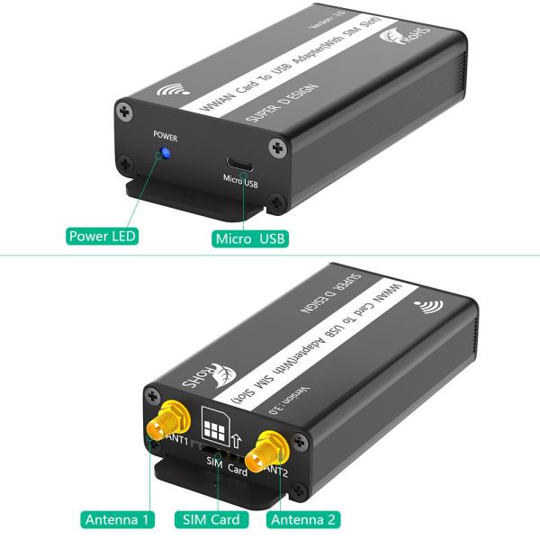 Mini adaptateur PCI-E vers USB avec fente pour carte SIM pour le module WWAN/LTE