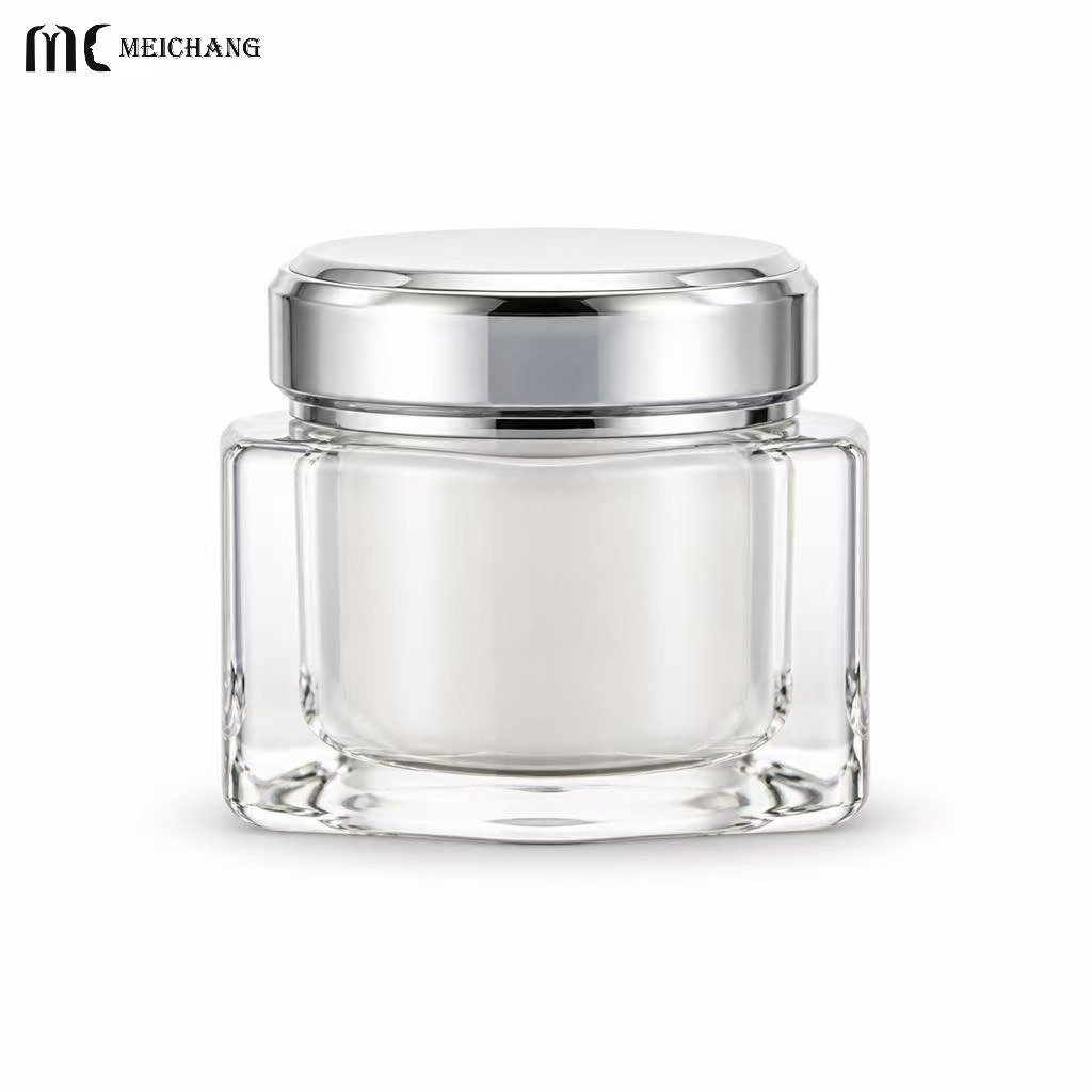 50g Double-Wall Crystal-Effect Square Cream Jar for Premium Skincare Packaging(MC-Y-570)