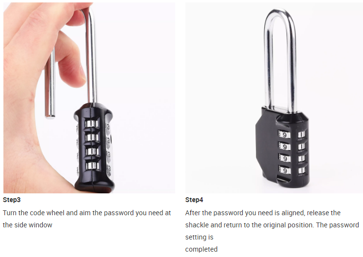 Locks Manufacturer 4 Digit Code Longe Shackle Zinc Alloy Lock Keyless Antitheft Password Combination Padlock