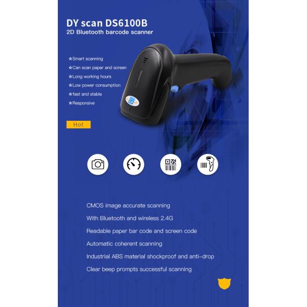 Quick Scan Wireless USB Bluetooth Scanner 2.4G 2D CMOS Scan Long Working Time