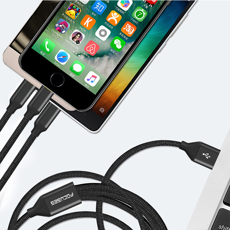 Durable 3 In 1 Multifunctional USB Cable OD 3.5mm