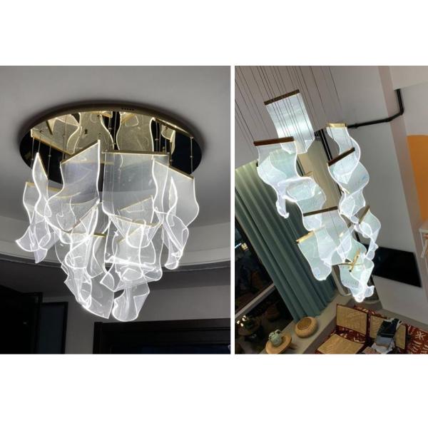 Hall Large Staircase Lighting LED Crystal Chandelier for living room hanging hallway lights(WH-NC-55)