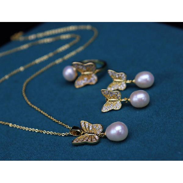 Butterfly Natural Pearl Necklace For Women Elegant Butterfly Pearl Chokers Necklace Wedding Gift Pearl Necklace Jewelry