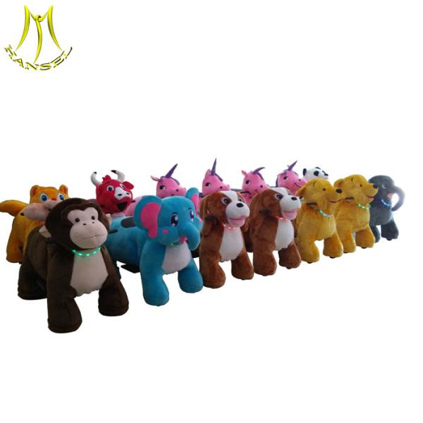 Hansel shopping mall animal large plush ride toy on wheels plush animal electric scooter