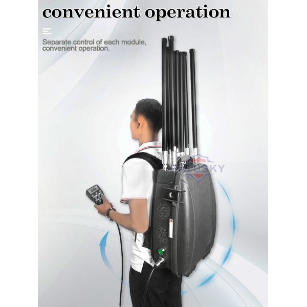 Backpack Style High Power Drone Jammer System Custom With Full Band 433mHz-6GHz 500-1500m