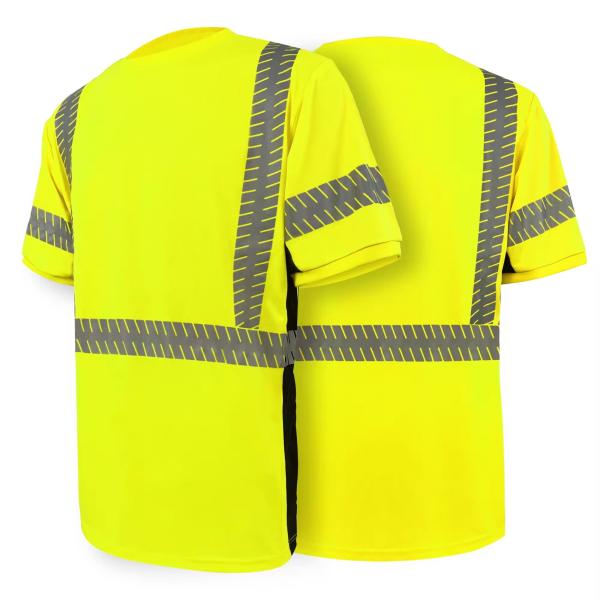 Новый прибытие летнее проветриваемое прохладное защитное рубашку строительство рубашка быстро сушить флуоресцентный цвет защитный футболка