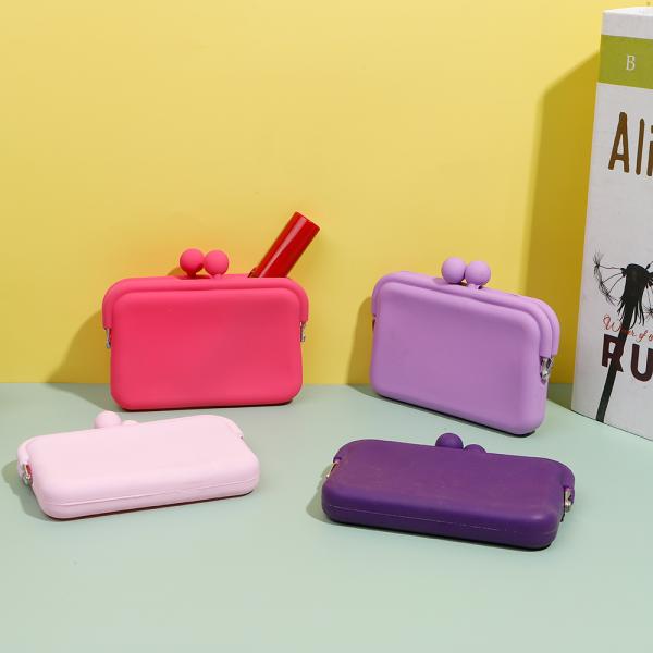 Portable Cute Mini Small Bag Keychain Earphone Lipstick Storage Wallet Silicone Coin Purse