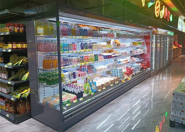 Painting Steel Remote System Multideck Open Chiller Vegetable Drink Display Fridge
