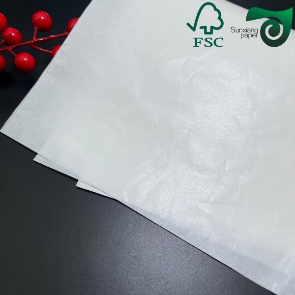 FSC 40gsm 50gsm Jumbo Roll Grease Proof Paper With Easy Slip Property Kit Sizes 3 5  7