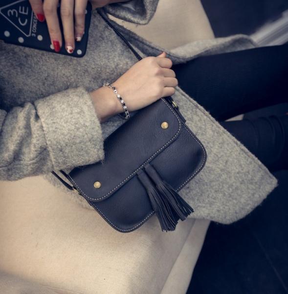 2016 new female fringed shoulder bag Miss Han Banchao handbag PU bag diagonal package