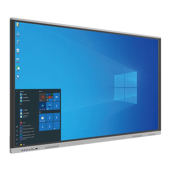 85-inch 4K 20-point touch interactive whiteboard with Android & Win dual OS, equipped with 128G SSD, ideal for online meetings and campus teaching.