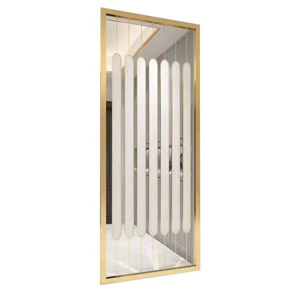 Customized Rectangle Metal Room Divider 201SS Gold Wall Divider