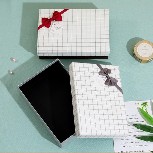 High End Square Gift Box With Bow Rigid Lid And Base Packaging For Special Occasions