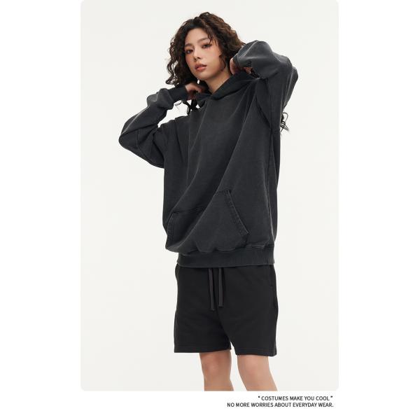 450G Men's Hoodies with Custom Logo Batik Design and Silk Print on Cotton Fabric