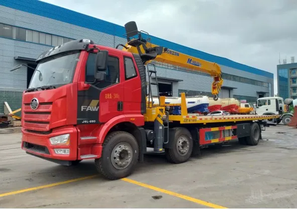 FAW 10 Tons Heavy-Duty Tow Truck with Crane