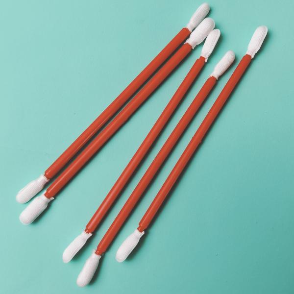 Swab de salle blanche en microfibre à double extrémité sans poussière en PP rouge pour le nettoyage d'usine