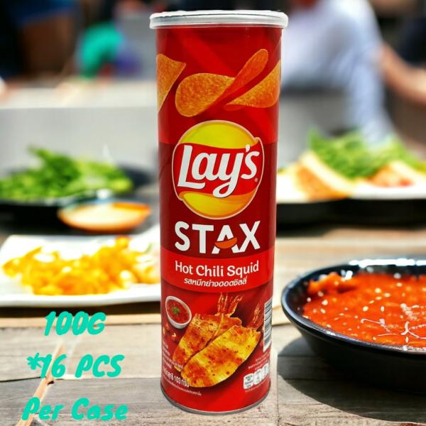 Bulk Purchase Opportunity: Lay's Stax Hot Chili Squid 100g x 16 at Competitive Wholesale Prices for International Retail