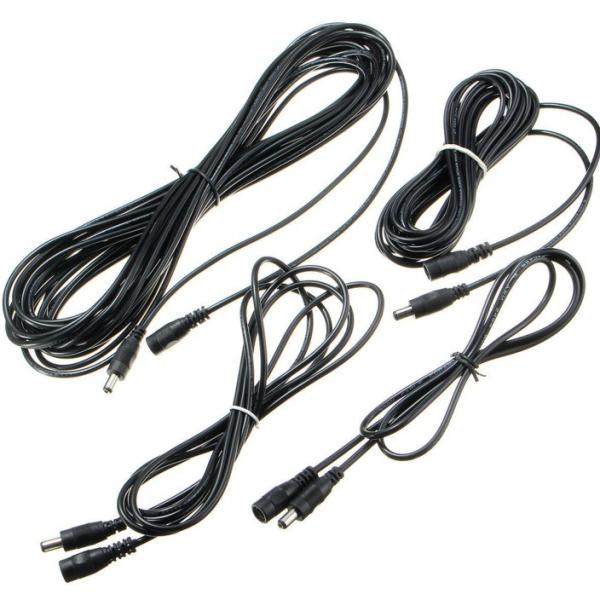 Black 1/2/5/10M Power Supply Extension DC Cable for CCTV Security Camera 5.5x2.5mm