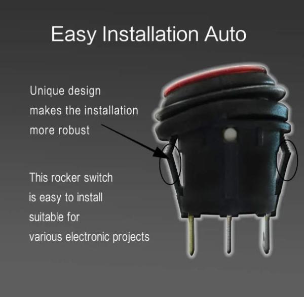 Waterproof 12 Volt Dc Rocker Switches 20a On Off Led Light Round