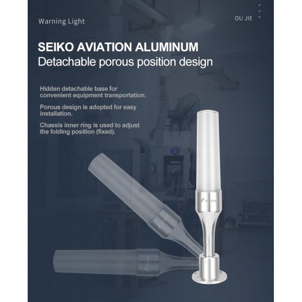 Lampe tour d'avertissement LED 24V avec 80lm/W, angle de faisceau de 360° et clignotement multicolore