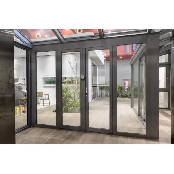 Гриль 6063 алюминиевых дверей окна двойной неубедительный стеклянный с ретро ручкой золота