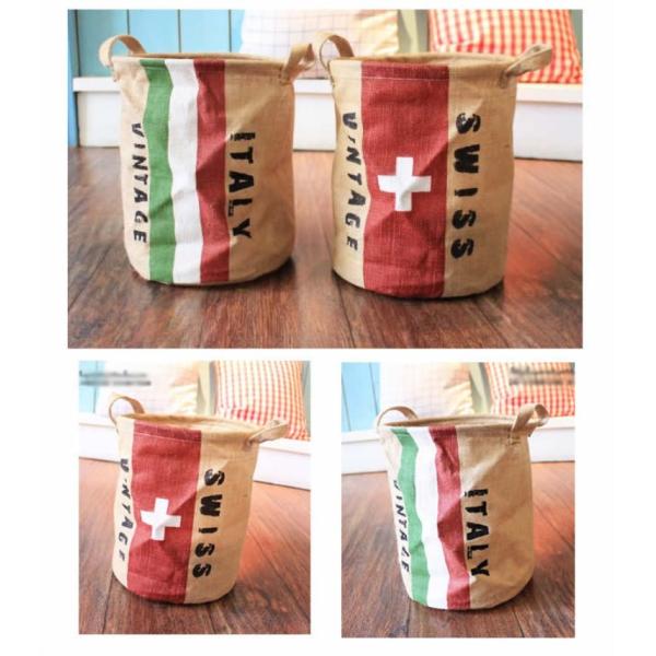 Panier sale de seau de vêtements de tissu de coton de blanchisserie de panier d'enfants pliables imperméables de bébé