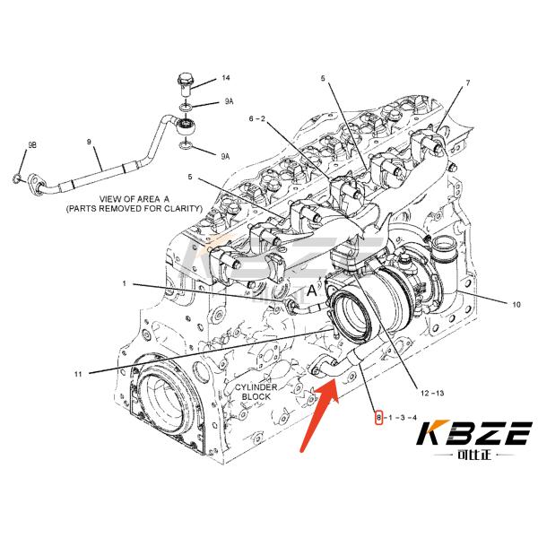 Части экскаваторного двигателя CA3654584 365-4584 3654584 CAT C7.1 TURBO PIPE FOR E320D2 E320D2 GC