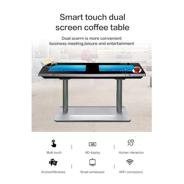 21.5 '' Android/Windows Smart touch dual screen interactive coffee table for meeting advertising display video kiosk