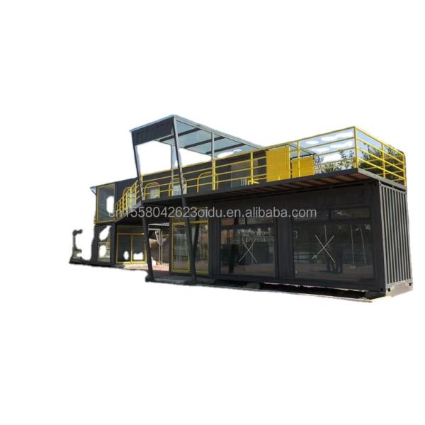 Outdoor Restaurant Cafe Bar Container House 40FT Modern Design with Galvanized Steel Square Tubes