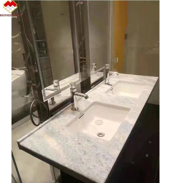 Customized Size Blue Quartz Countertops Backlit Brazil Blue Crystal Marble Stone at Good