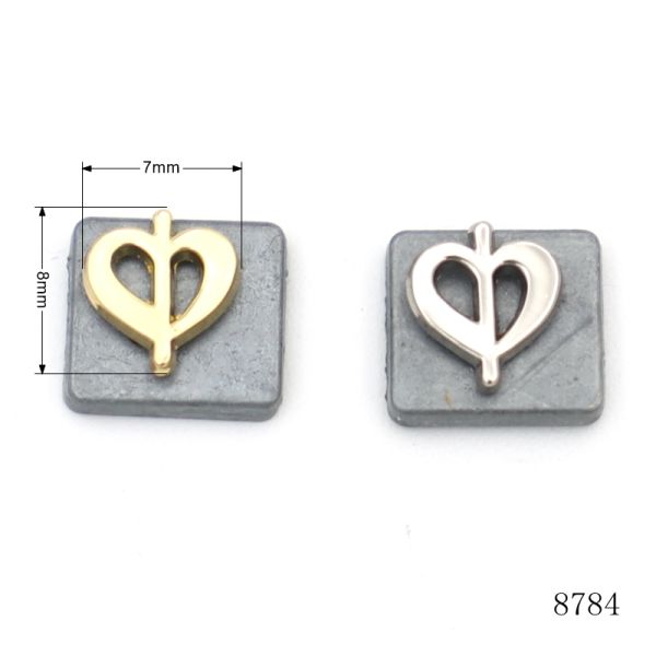 Custom Logo Name Tags Heart Shape Handbag Logo Labels Purse Wallet Small Logo Pin Stud