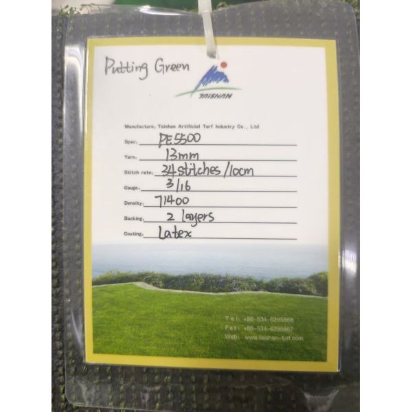 13mm Pile Height Golf Artificial Grass High Density PE Material for Putting Green