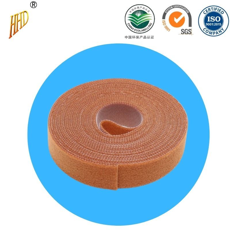 Brown Nylon Hook and Loop Cable Tie Manufacturer | Back to Back Self-Gripping Fastening Tape Supplier for Cable Management OEM Wholesale