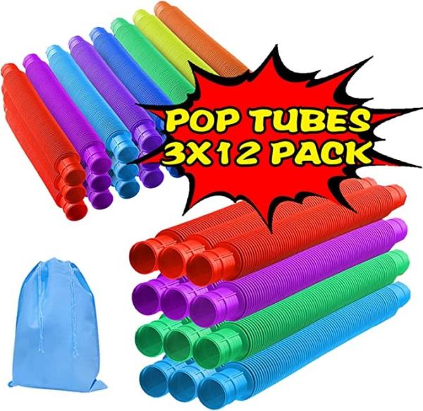 Many Colors ABS Material Pop Tube Fidget Toys Soft Ring Shape Changing For Kids