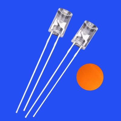 5mm 2Hz 1/6 Ciclo de Função 12V Cor Laranja Luminosa 600nm 1200mcd 90deg Resistor Integrado LED Côncavo Clichê Flangeless