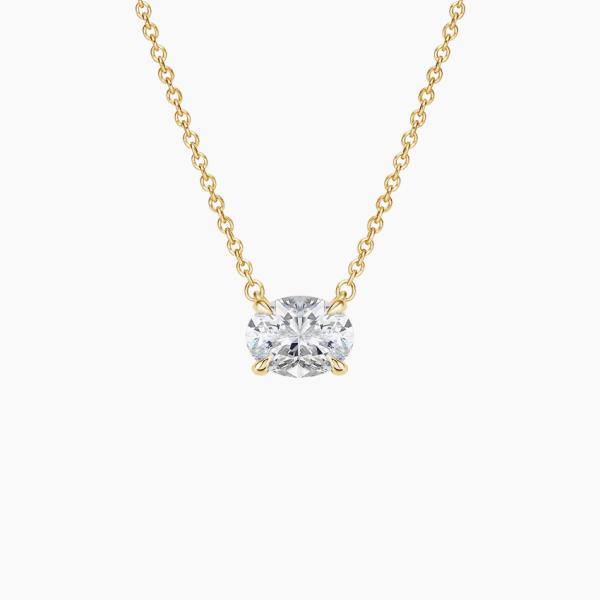 Oval Cut 5A White Cubic Zirconia Shiny Gemstone Pendant Necklaces for Women Classic Jewelry