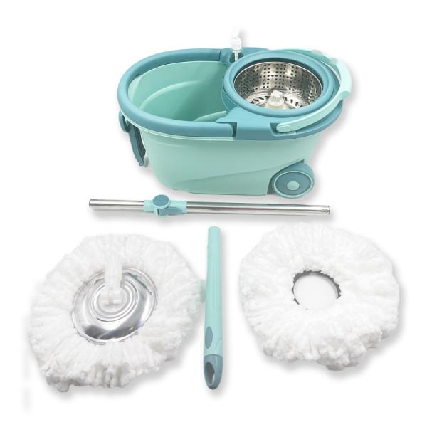 Stainless Steel Wringer 360 Spin Easy Clean Cyclone Floor Cleaning Mop and Bucket Set