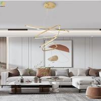 Luz nórdica do pendente do diodo emissor de luz de Art Baking Paint Gold da casa do titânio do espelho