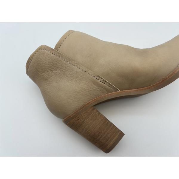 Womens Slip On Genuine Leather High Heel Dress Boots , Pink Fashion Ankle Boots