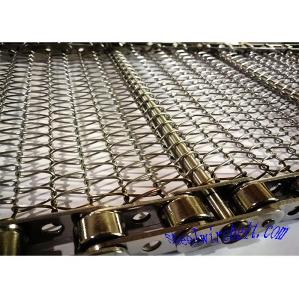 Galvanized Stainless Steel Conveyor Belt , Flat Wire Belt Argon Welding