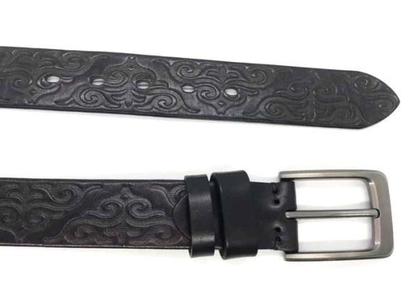 Vintage Tooled Full Grain Cowhide Leather Casual Jean Belt For Men 1.5 Wide