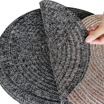 Non-Slip PVC Woven Individual Table Mat for Commercial Buyers Caterers Canteens Blue