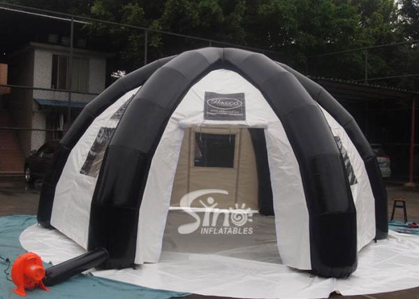 6 mts outdoor enclosed travel inflatable tent with movable velcro doors N clear windows