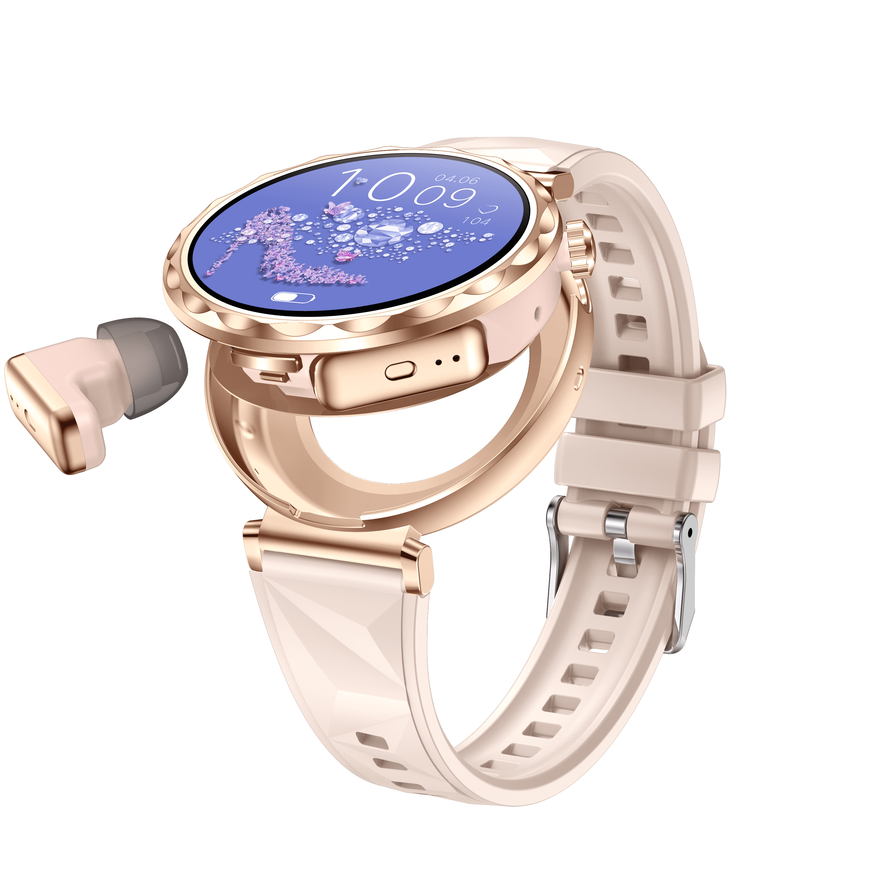 2 In 1 TWS Headset Smart Watch 1.43" Earphones Music Sport Fitness Heart Rate